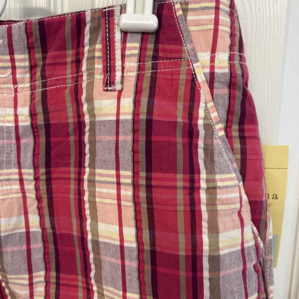 Sonoma Modern Fit Women’s Pink Fuchsia Plaid Shorts Low Rise Pockets 14 NWT - Imagem 4 de 4