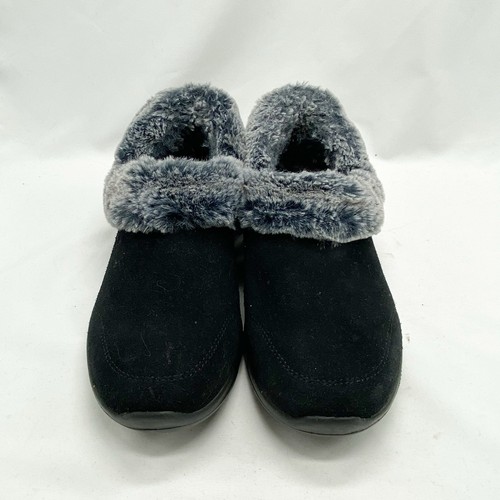 Skechers Go Lounge Joy schwarz Wildleder Leder Slipper Schuhe Fell gefüttert 7,5 Fell gefüttert - Bild 2 von 8