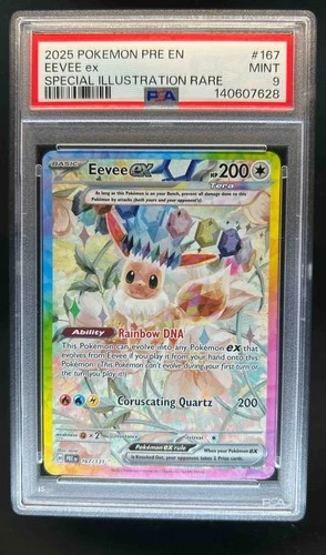 2025 Pokemon Prismatic Evolutions Eevee ex #167/131 PSA 9
