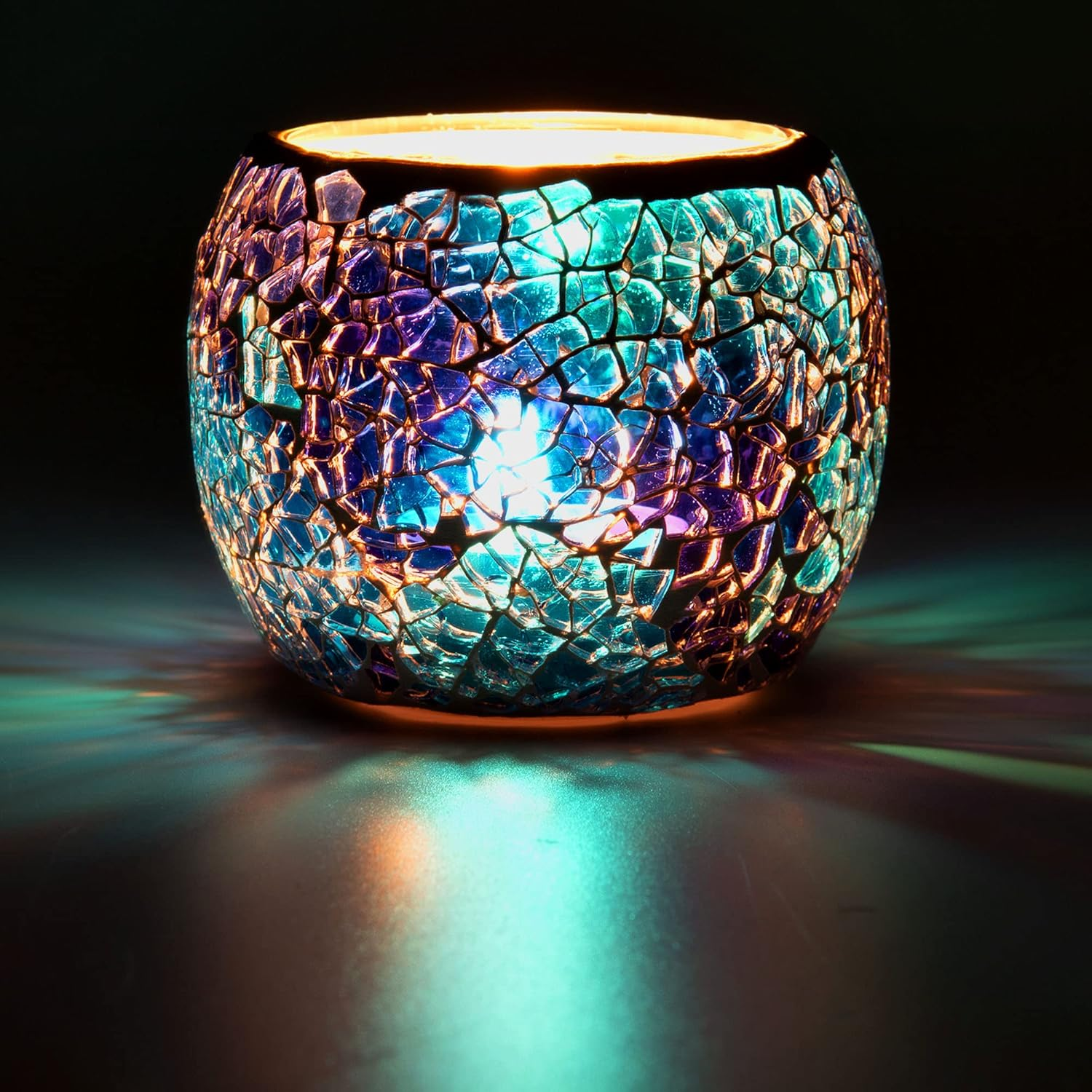 Mosaic Glass Candle Holder/Tea Light Holder/Vase/Pen Holder, Romantic Handmade S