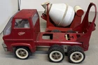 Vintage 1960's Tonka Red Cement Mixer Concrete Pressed Steel Truck Gas Turbine