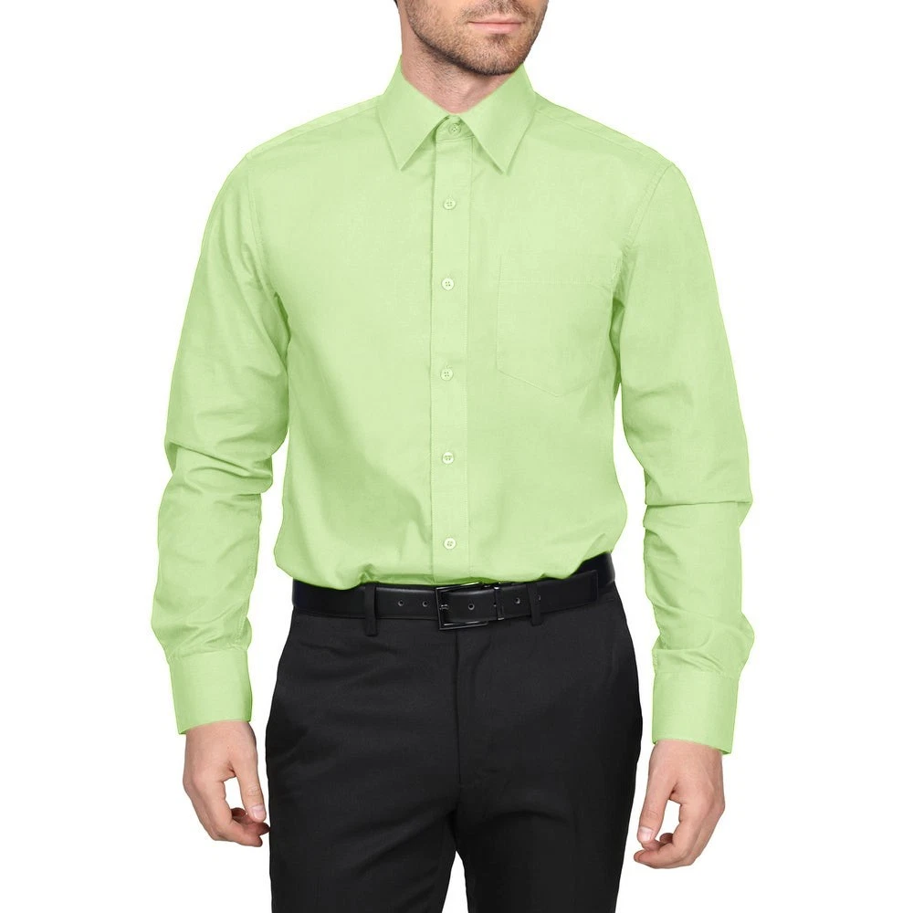 slim fit dress slacks OppoSuits Men's Glorious Green Long Sleeve Shirt, Large