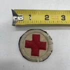 Vintage WW1 WW2 U.S. Military Medical Stretcher Bearer Patch 2” Circle Red Cross