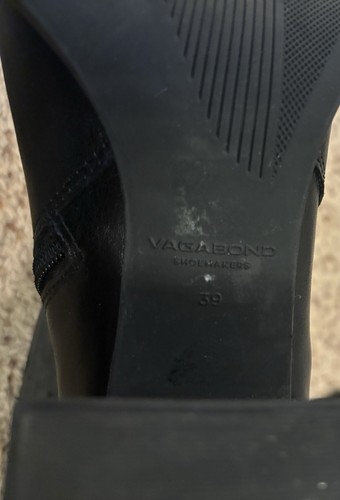 Vagabond Hedda Square Toe Black Leather Boots, Size 9/39 - Picture 16 of 17