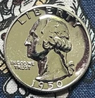 1950 Proof Washington Quarter Coin 90% Silver Super Nice Free Shipping