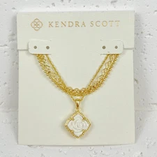Kendra Scott Mallory Rose Gold Multi Strand Necklace-White