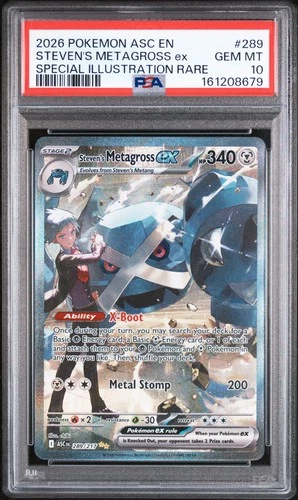 2026 POKEMON ASC EN-ASCENDED HEROES #289 STEVEN'S METAGROSS EX PSA 10