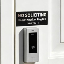 Premium No Soliciting Sign for House, Do Not Knock or Ring Bell - No Solicitors