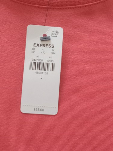 Mens Express Loose Cropped Tshirt Size Large NWT Reddish/orange Colorway - Picture 3 of 6