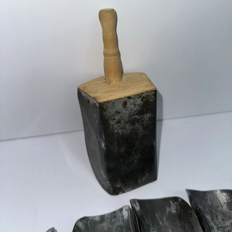 Lote De Colección Granero Metal Granero Alimentación Hielo Mini Cucharadas Mango Madera Primitivo Foto 3 de 4