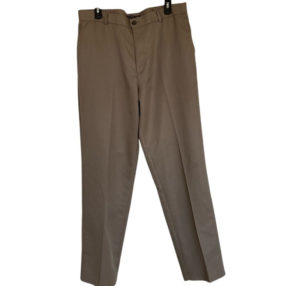 Dockers D3 Flat Front Dark Khaki Pants Mens 36x34 Straight Leg Classic Fit