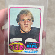 Topps 1976 Jack Lambert Pittsburgh Steelers Rookie All-Pro Card #220. rookie card picture