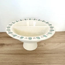 Metlox Poppytrail Navajo DIVIDED COMPOTE Serving Dish Pedestal 4.25" Tall Native