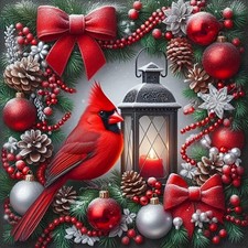 Christmas Cardinal Diamond Art Kits for 12 X 12 Inches,