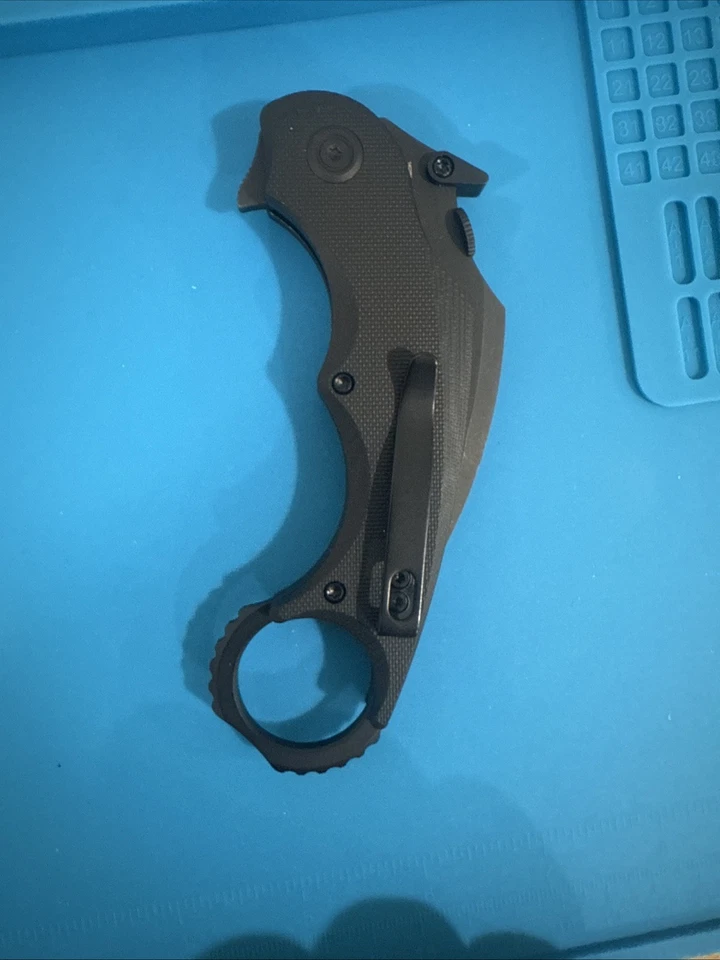 Cuchillo Plegable Kubey Rogue Pikal 3" Negro 14C28N Sandvik Hoja de Acero Mango G10 Foto 4 de 4