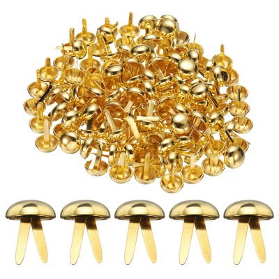 100pcs Brads Paper Fastener, 18mmx23mm Metal Split Pin for Paper Craft, Gold