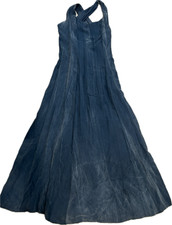 Vintage Amber CA Dress Brushed Rayon Strappy Lattice Maxi Boho Summer -Soft