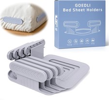 Lock Sheet Holders - No More Loose Sheets, Secure Bed Fits All Gray