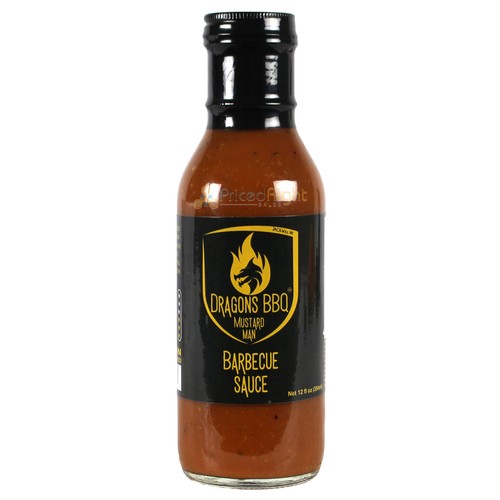 Dragons BBQ Mustard Man Barbecue Sauce würzig 12 Oz Flasche mittlere Hitze