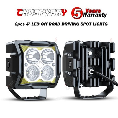 2PC 4''Inch 12V LED Work Light Bar Spot Flood Pods Driving Off-Road Tractor 4WD