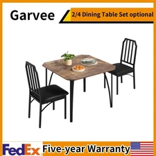 Dining Table Set for 2/4 Kitchen Table and Cushion Chairs with Chamfer Design US
