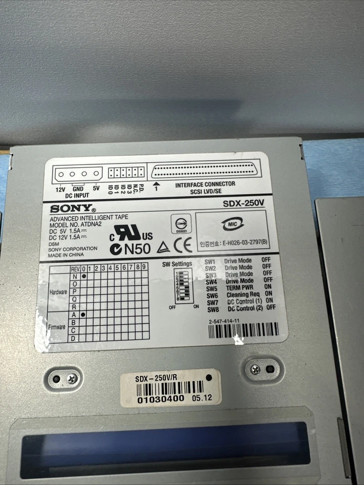 Sony SDX-250V AIT-3 SCSI Tape Drive SDX-250V/R 100GB 260GB Unit Only - Image 2 of 4