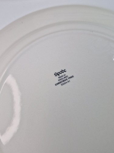 Plato de cena SPODE árbol de Navidad 10,5 pulgadas de profundidad en muy buena condición original hecho en Inglaterra - Imagen 3 de 5