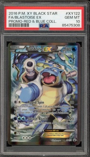 Pokemon Blastoise EX Red & Bloom Coll. Black Star Full Art Promo XY122 PSA 10