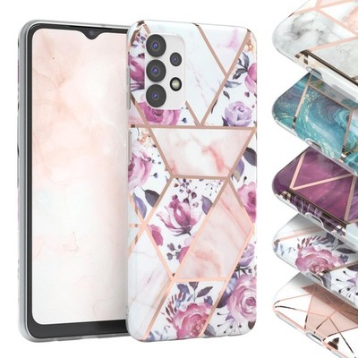 EAZY CASE für Samsung Galaxy A32 5G Hülle IMD Marmor Silikon Cover Schutz