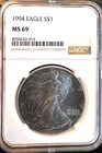 1994 American Eagle NGC MS-69 Walking Liberty Vtg Bullion-0.999 Silver 1 Oz Coin