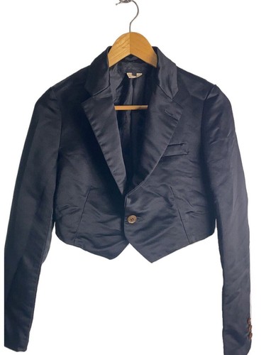 COMME des GARCONS Chaqueta Sastre XS Poliéster Negro Liso NG-J012 Usado