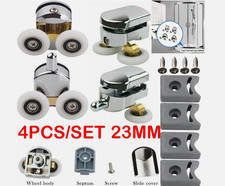 4 X Twin Shower Screen Door ROLLERS/Runners/Wheels Top & Bottom 23mm Replacement