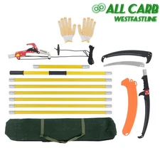 Steel 27 FT Fiberglass Pole Hook Knife Manual Pole Saw Extendable Tree Pruner