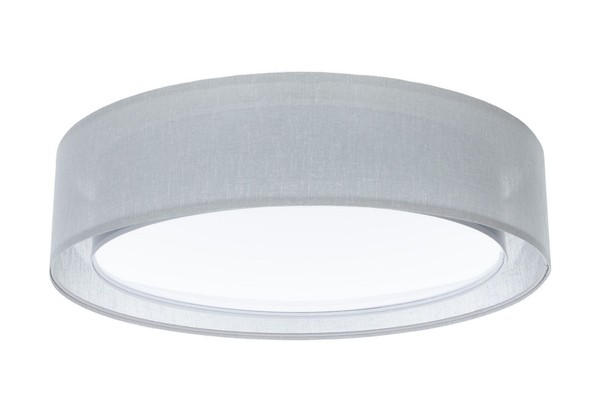 Deckenleuchte Stoff Grau Schlafzimmer E27 Ø50 Cm Rund Deckenlampe Wohnzimmer-image