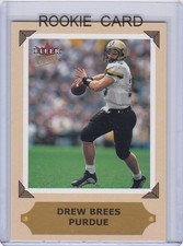 DREW BREES ROOKIE CARD 2001 Fleer Ultra COLLEGE GREATS $$ RC Purdue SAINTS HOFer. rookie card picture