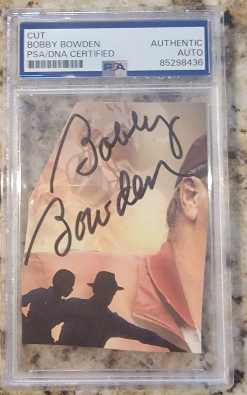 BOBBY BOWDEN SIGNED MINT CUT PSA/DNA AUTOGRAPHED FLORIDA STATE FSU SEMINOLES 