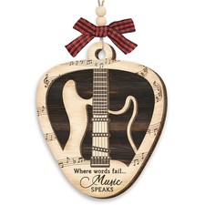 Christmas Guitar Picks Ornament 2025 - Wood Ornaments Christmas Decorations, ...