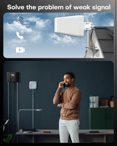HiBoost Housse d'amplificateur de téléphone portable 6000 pieds carrés, signal Boost 5G 4G LTE pour tous les US C - Photo 12 sur 15