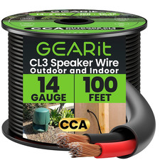 Outdoor Speaker Wire CL3 Rated, 14 Gauge Speaker Wire, Speaker Cable 100 Ft for