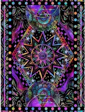 Blacklight UV Reactive Tapestry Trippy Neon Wall Hanging Glow in Dark Art Decors