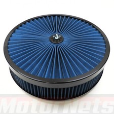 14x3 Air Cleaner Super Flow Washable Blue Black Extraflow Thru Flat Hotrod Gm