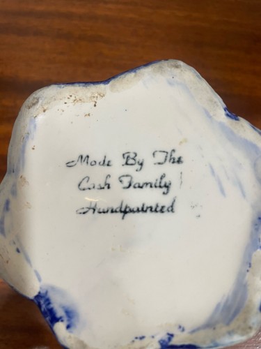 Cash Family Pottery BLUE RIDGE Pitcher hand painted Blue Flowers. 6”. - Picture 8 of 10