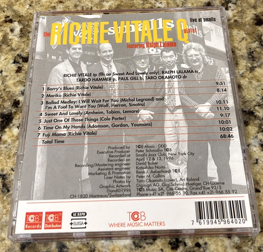 THE RICHIE VITALE QUINTET FEAT. RALPH LALAMA CD. 1996 TCB 96402 IMPORT Foto 3 de 3