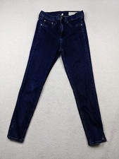 Rag & Bone 10 inch Capri Womens 28 6 Blue Jeans Crop Dark Wash USA Made