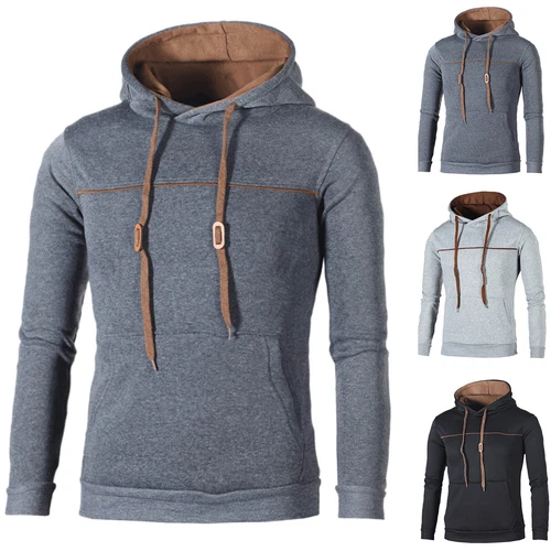 SACAI Felpa con cappuccio uomo sport manica lunga casual con cappuccio borsa trackwear pullover
