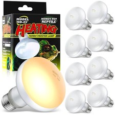 Tarpop 8 Pcs Reptile Heat Lamp Basking Spotlight Bulbs, Basking Heat Lamp Bul...