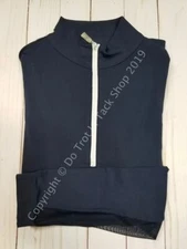 Tailored Sportsman ICEFIL Long Sleeve Ziptop Shirt - Navy/White