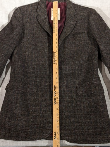 Vintage Harris Tweed Pure Scottish Wool Jacket Brown Men's Size M - Picture 14 of 16