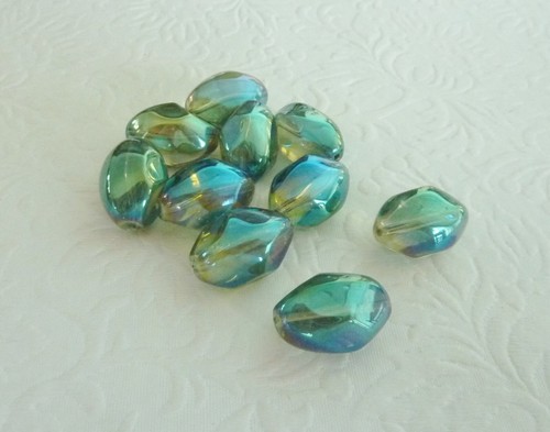 10pcs Chunky Electroplate Glass Beads 21mm x 13mm DIY Suncatchers - Picture 6 of 7