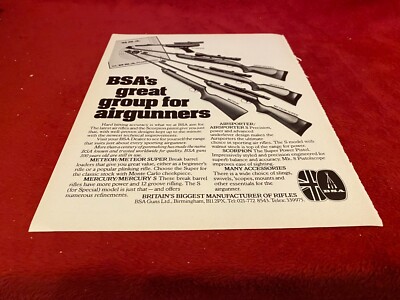 PGUN6 WERBUNG 11X8 BSA SCORPION. AIRSPORTER-S. MERCURY. METEOR SUPER